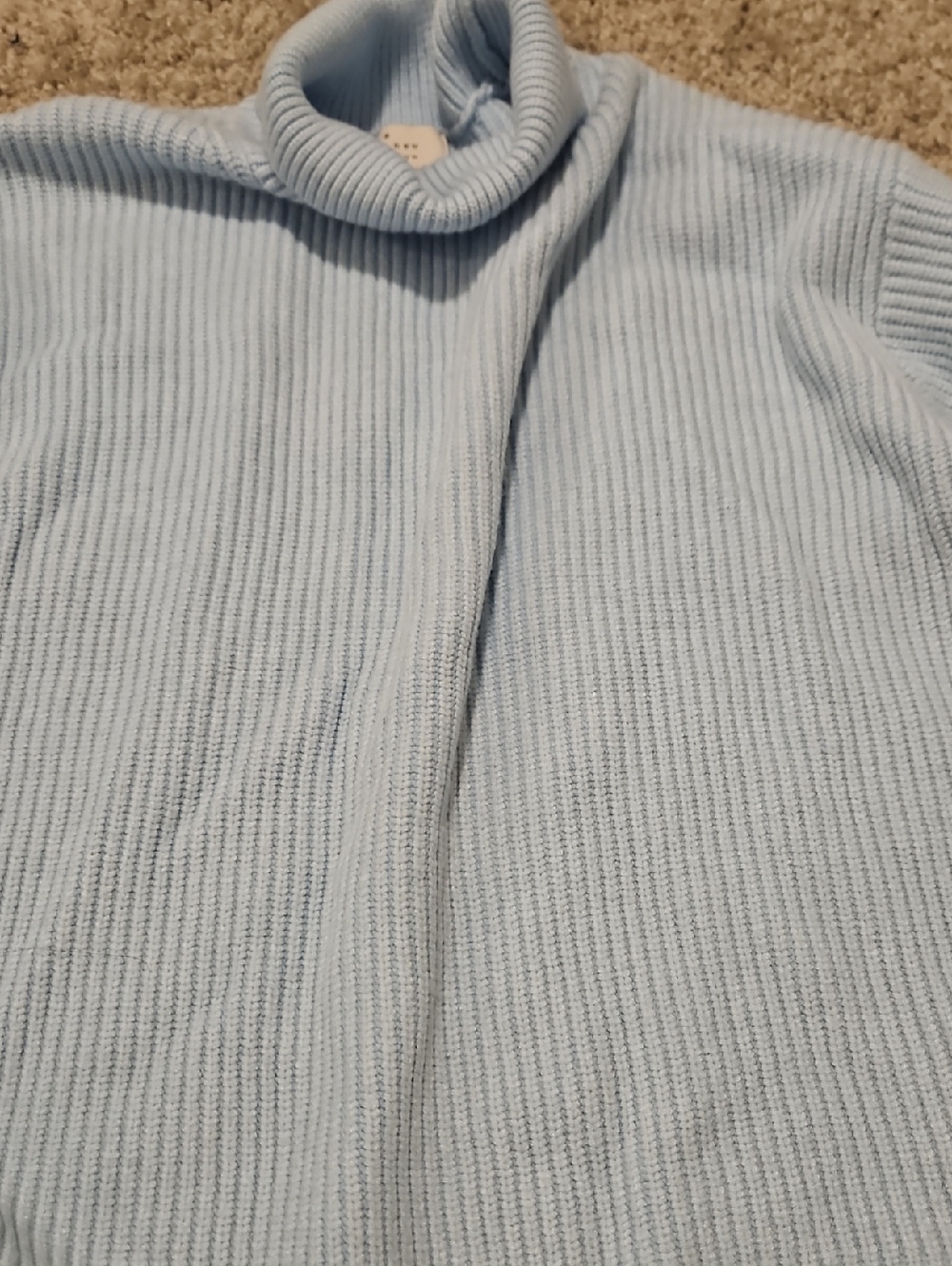 a new day Pale Blue Ribbed Turtleneck